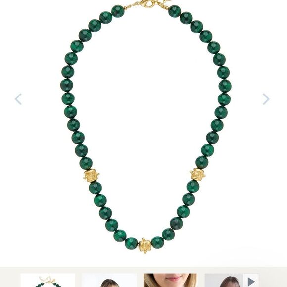 SUSAN SHAW Bailey necklace Elegant Green Beaded Necklace